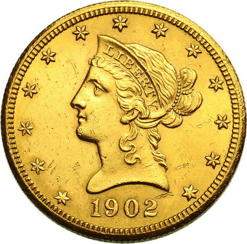 アメリカ 1902年S 10ドル リバティーヘッド コロネットヘッド金貨 